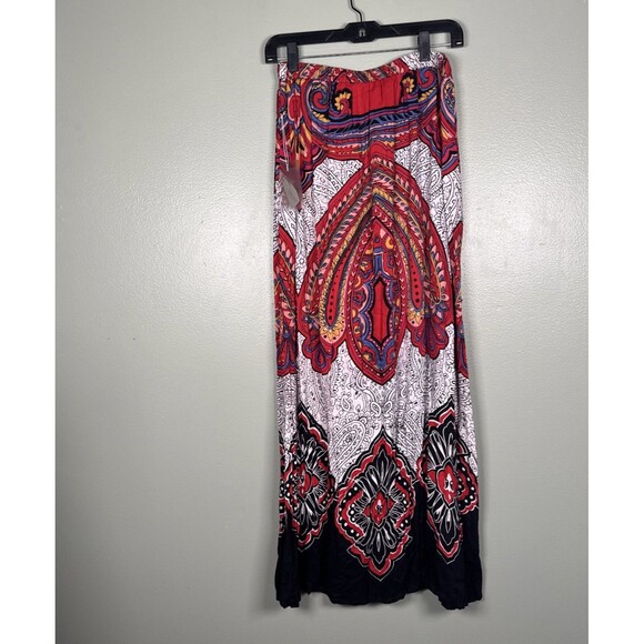 Forever 21 Boho Festival Printed Maxi Skirt Side Slits Women’s Size MEDIUM - NEW - Picture 3 of 10